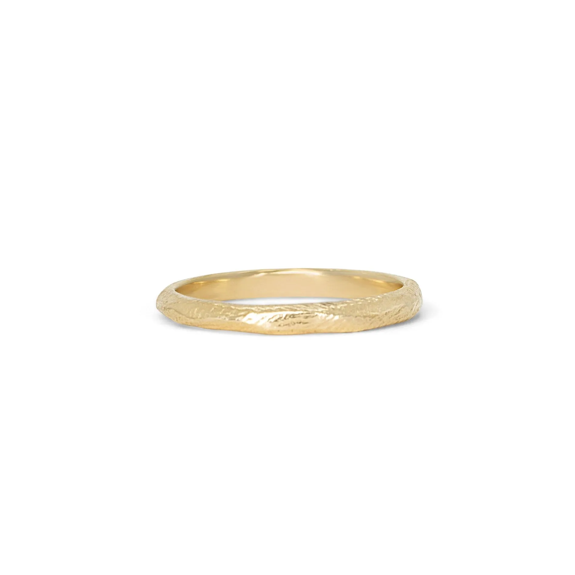 18K Carved Wedding Band 2mm