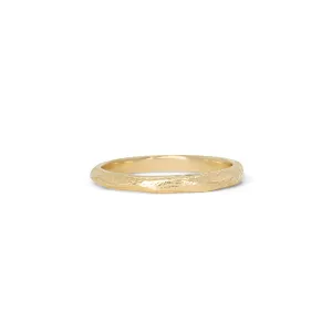 18K Carved Wedding Band 2mm