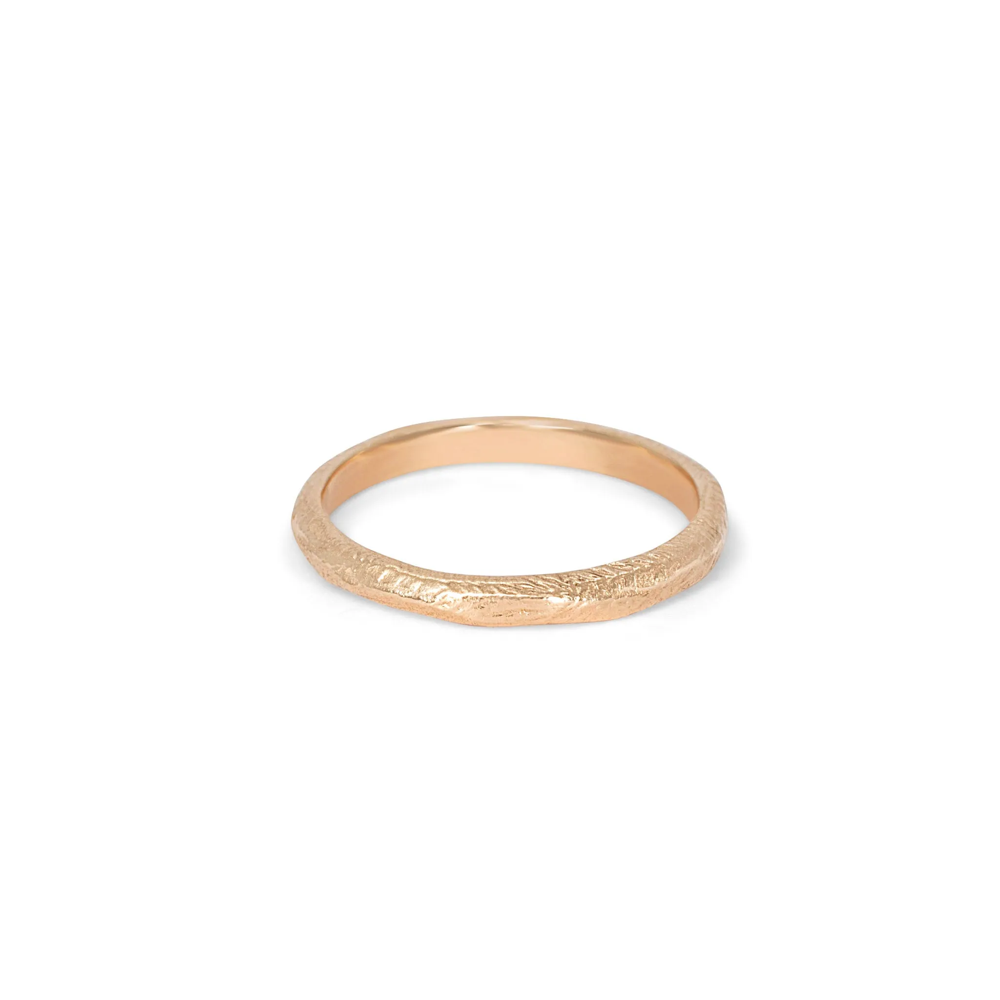 18K Carved Wedding Band 2mm