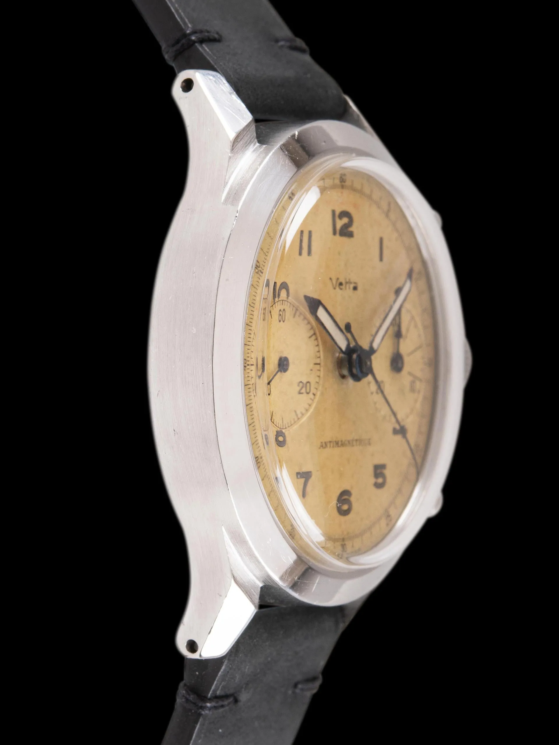 1940s Vetta Chronograph "Spillmann Case" W/ Reverse Pushers