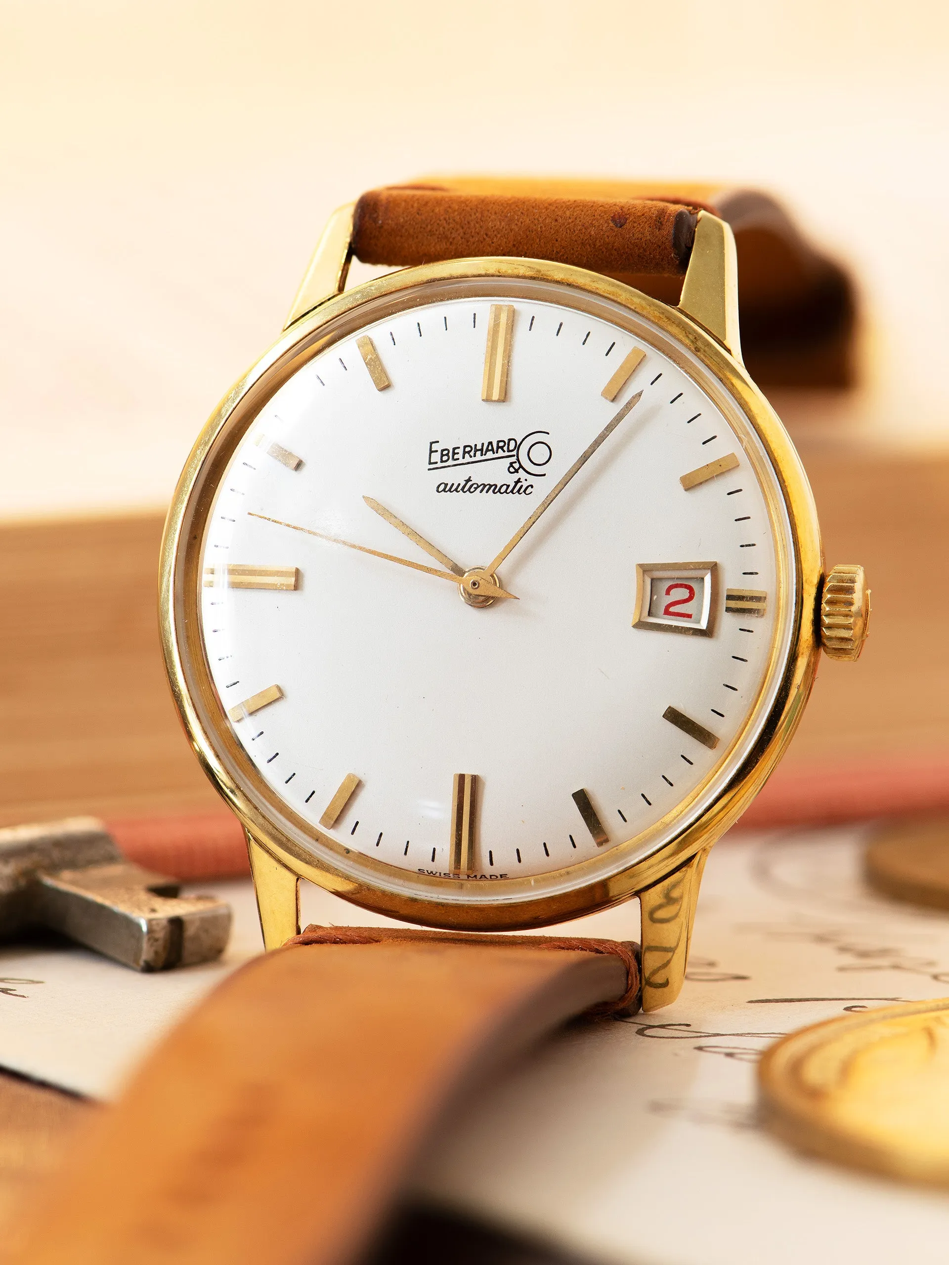 1950s Eberhard Automatic 18K YG (Ref. 26002 854) Cal. 266-123 "Roulette Date"