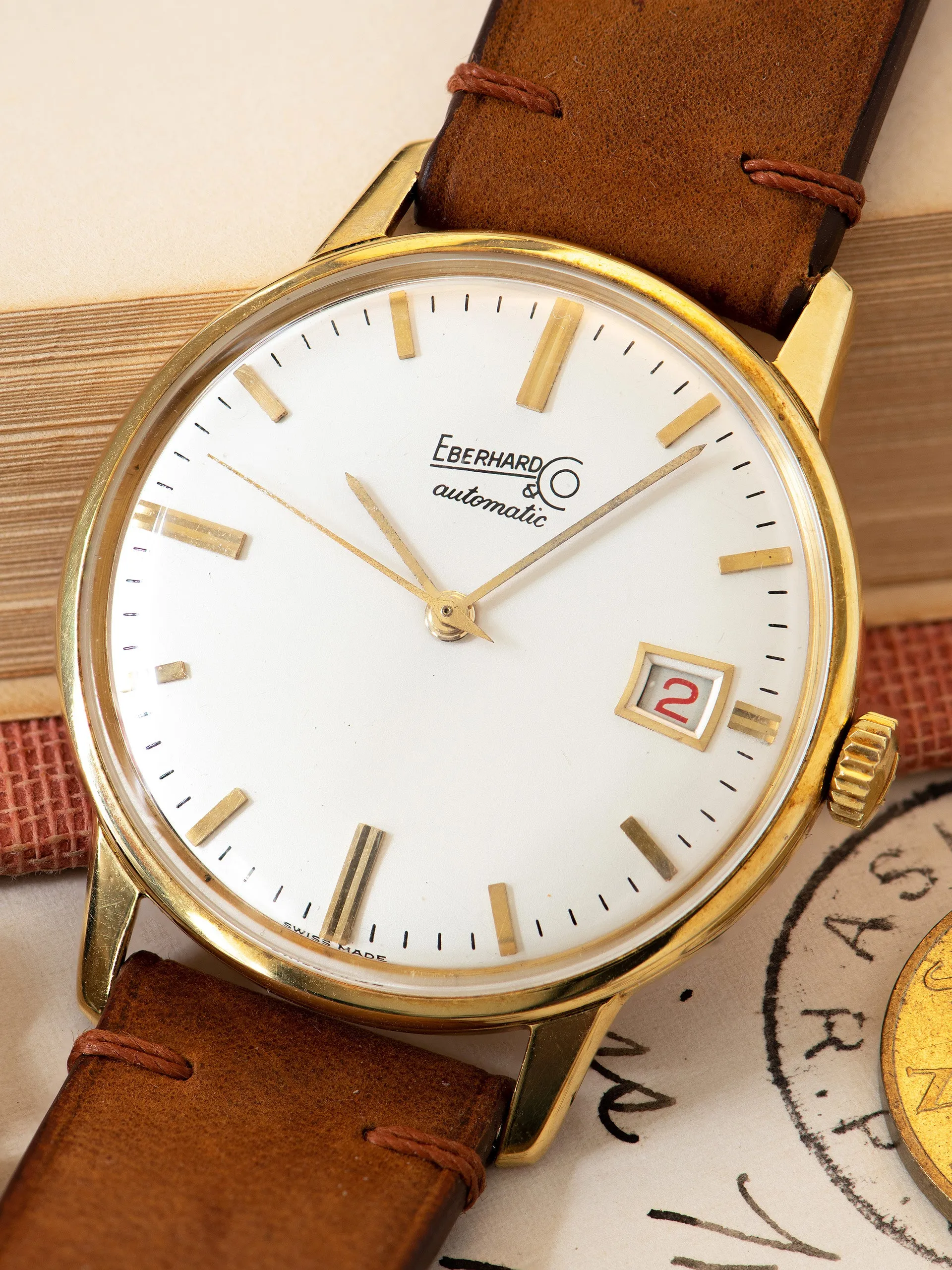 1950s Eberhard Automatic 18K YG (Ref. 26002 854) Cal. 266-123 "Roulette Date"