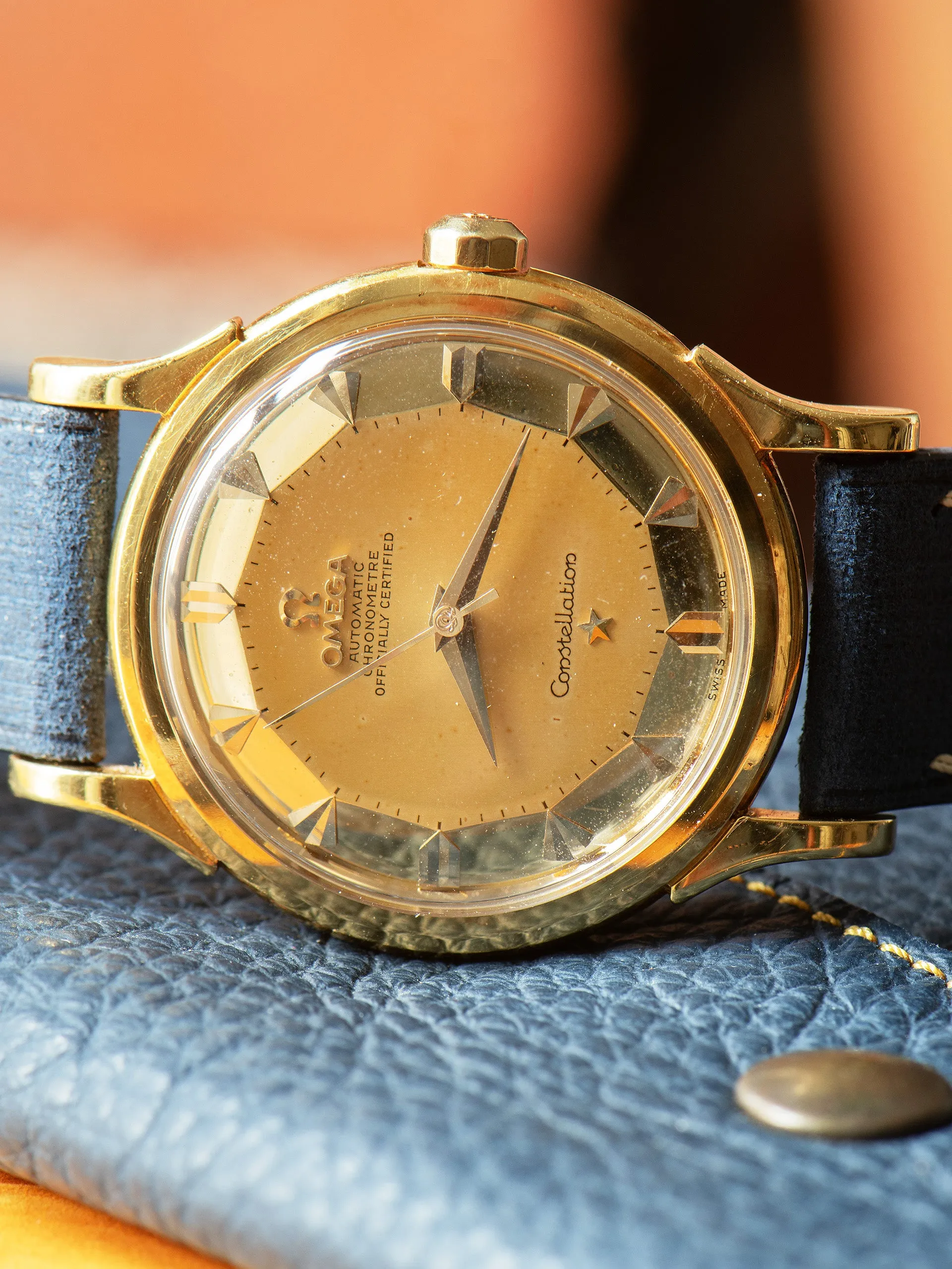 1954 Omega Constellation 18K YG (Ref. 2799 SC) Mirrored-Gold "Pie-Pan" Dial