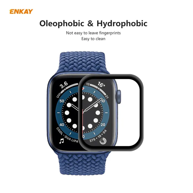 2 PCS For Apple Watch Series 6/5/4/SE 40mm ENKAY Hat-Prince 3D Full Screen PET Curved Hot Bending HD Screen Protector Film(Black)