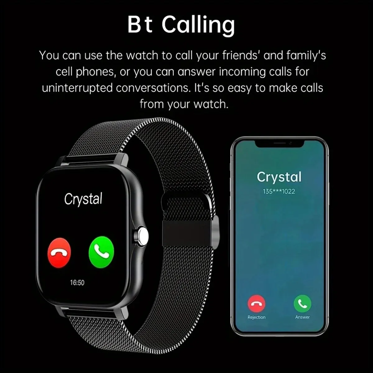 2023 SmartWatch Android Phone 1.44\" Full Touch Women Men"