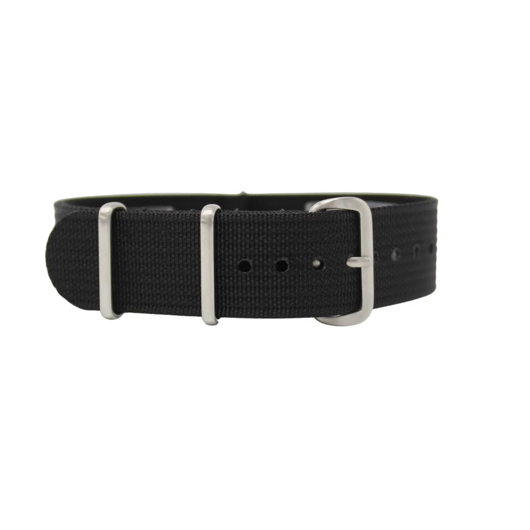 24mm Nato Strap - Tuxedo Black