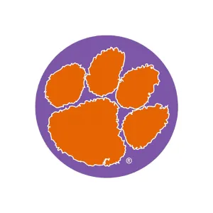 3 Inch Clemson Paw Button