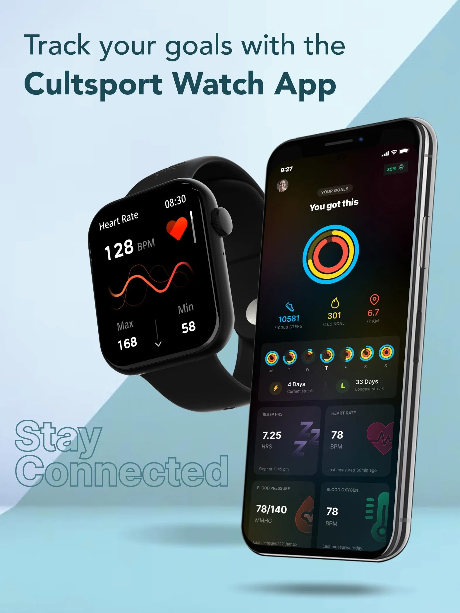 Active T 2.01” HD Display, Single Chip BT Calling, Rotating Crown, 200 WatchFace (Black Strap, Free Size)