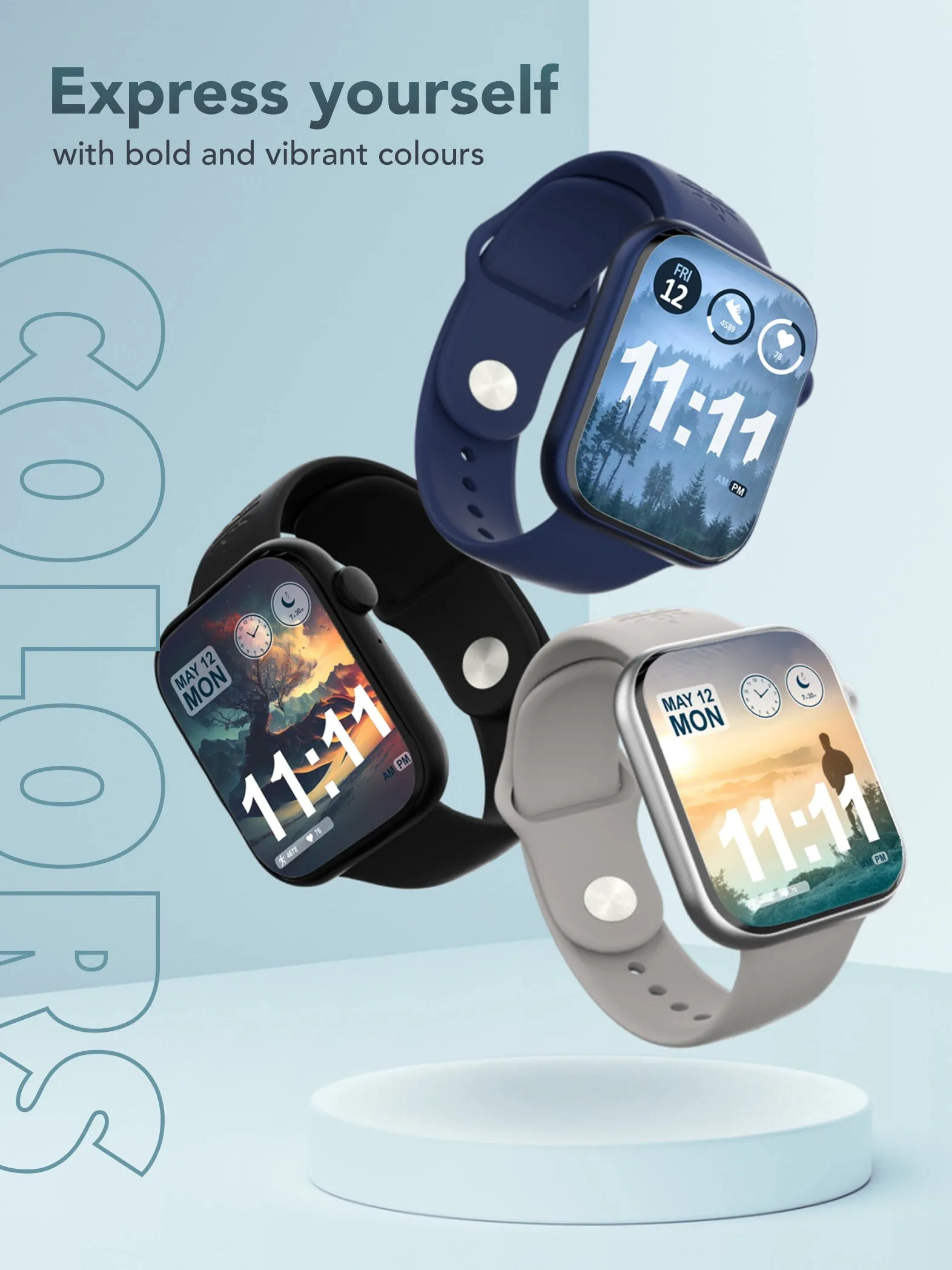 Active T 2.01” HD Display, Single Chip BT Calling, Rotating Crown, 200 WatchFace (Black Strap, Free Size)