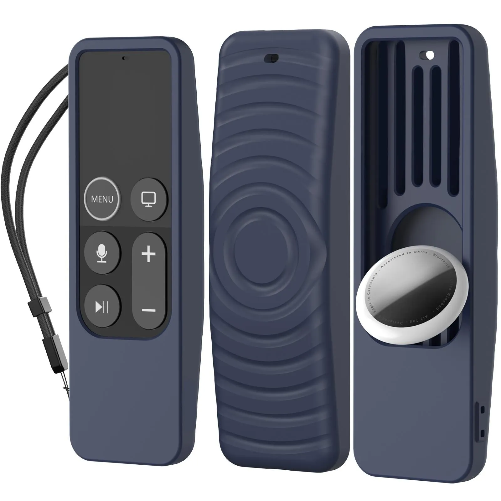 Ahastyle 2-In-1 Silicone Protective Cover For Apple Tv Hd / 4K & Airtag Remote Control Tracker
