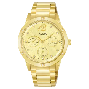 Alba Fashion Analogue Stainless Steel Gold Dial Watch AP6710X