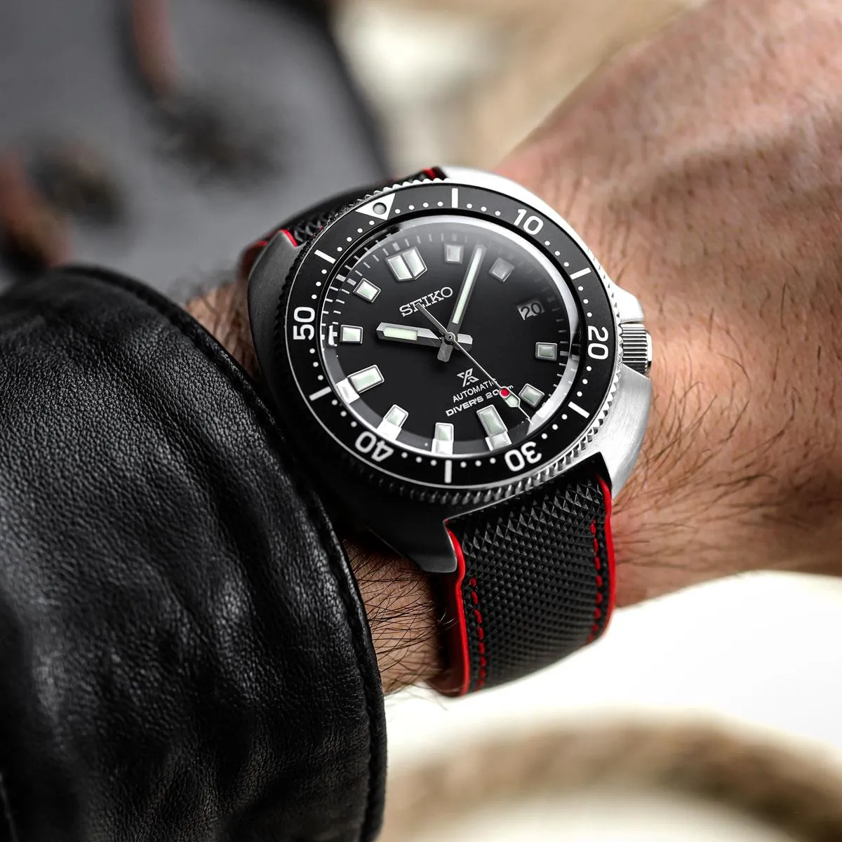 ANVIL FKM Rubber Watch Strap - Blue / White