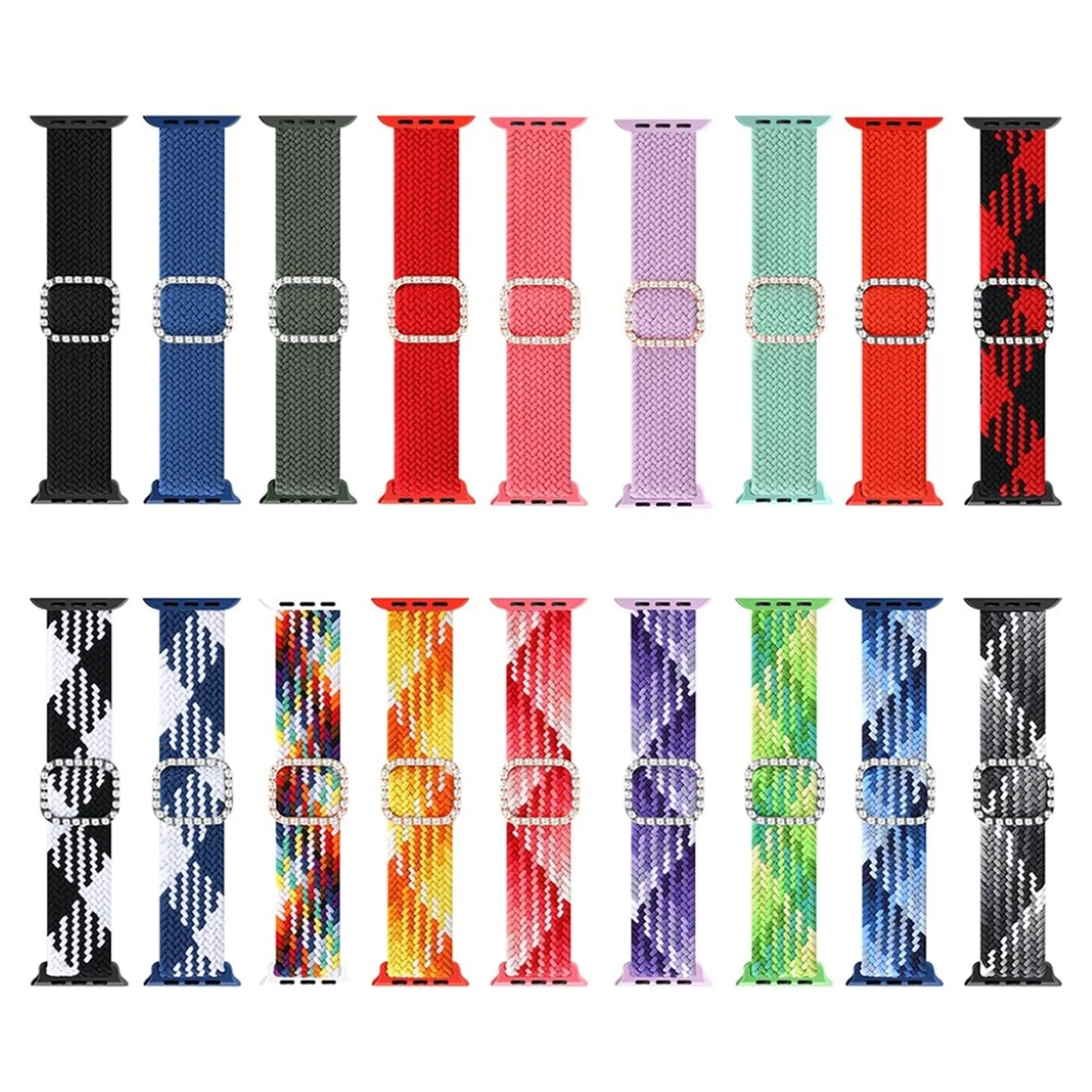 Apple Watch 40mm nylon watch strap in rhinestone buckle - Purple