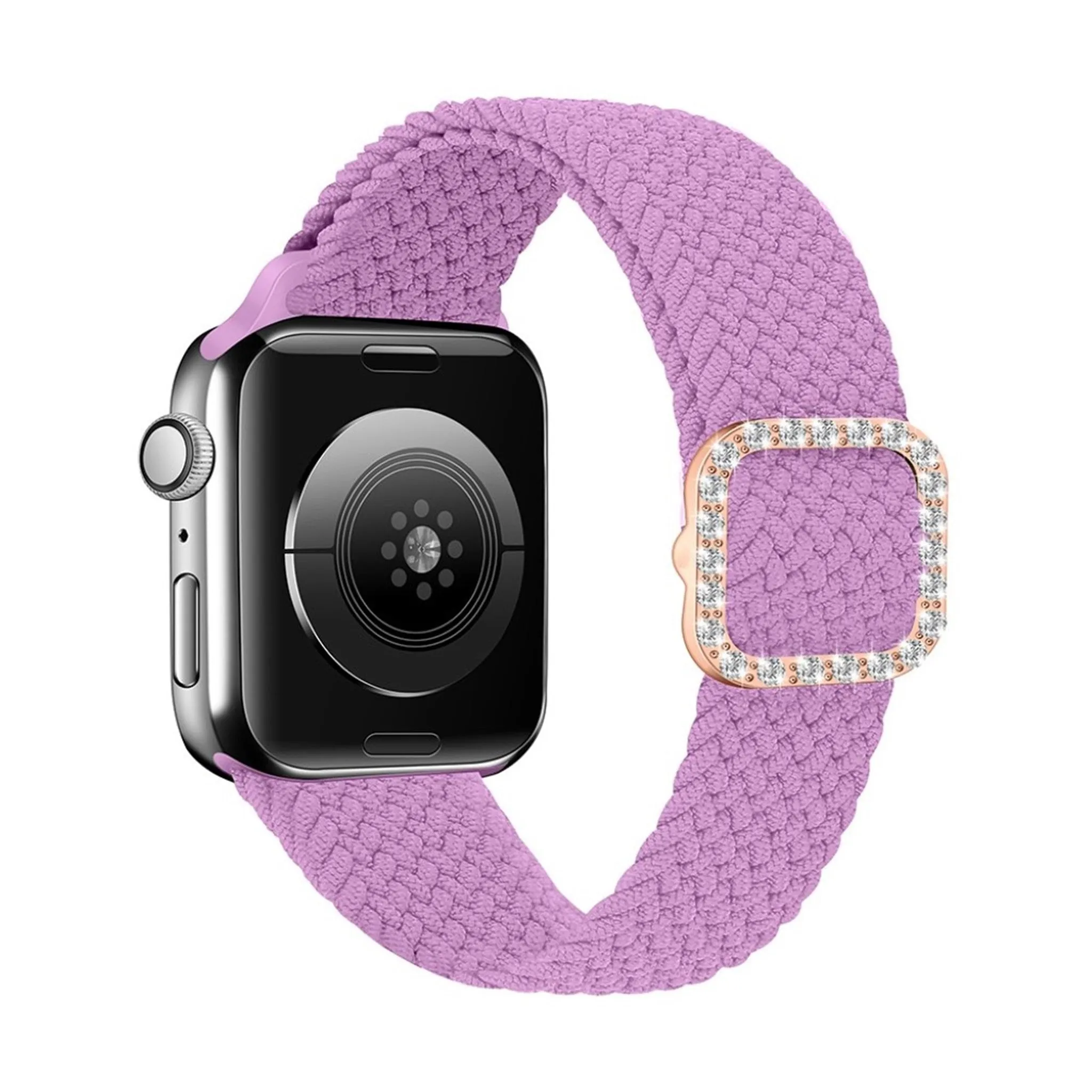 Apple Watch 40mm nylon watch strap in rhinestone buckle - Purple
