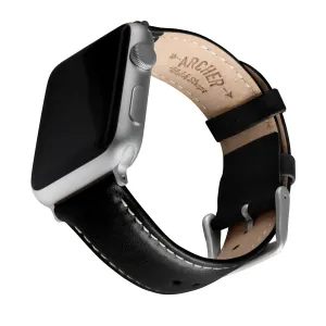 Apple Watch Leather Watch Band - Black/Natural/Silver Aluminum