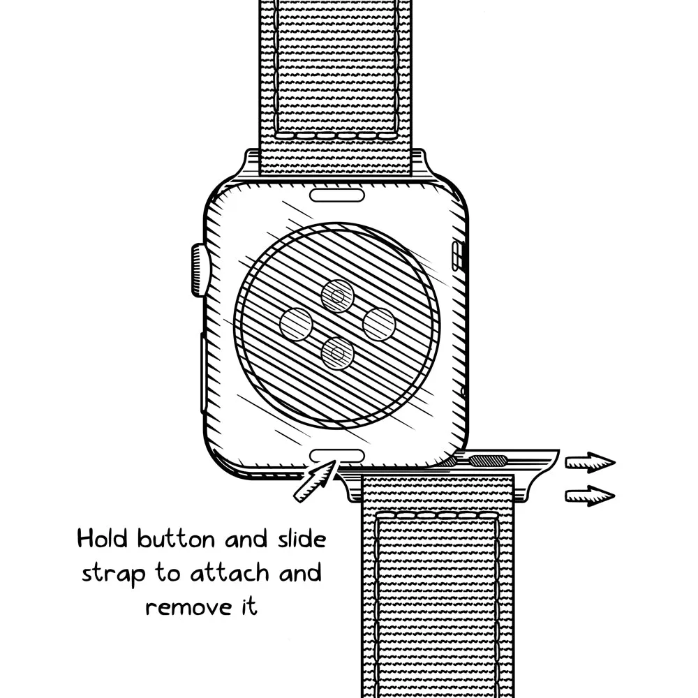 Apple Watch Leather Watch Band - Cognac/Natural/Silver Aluminum