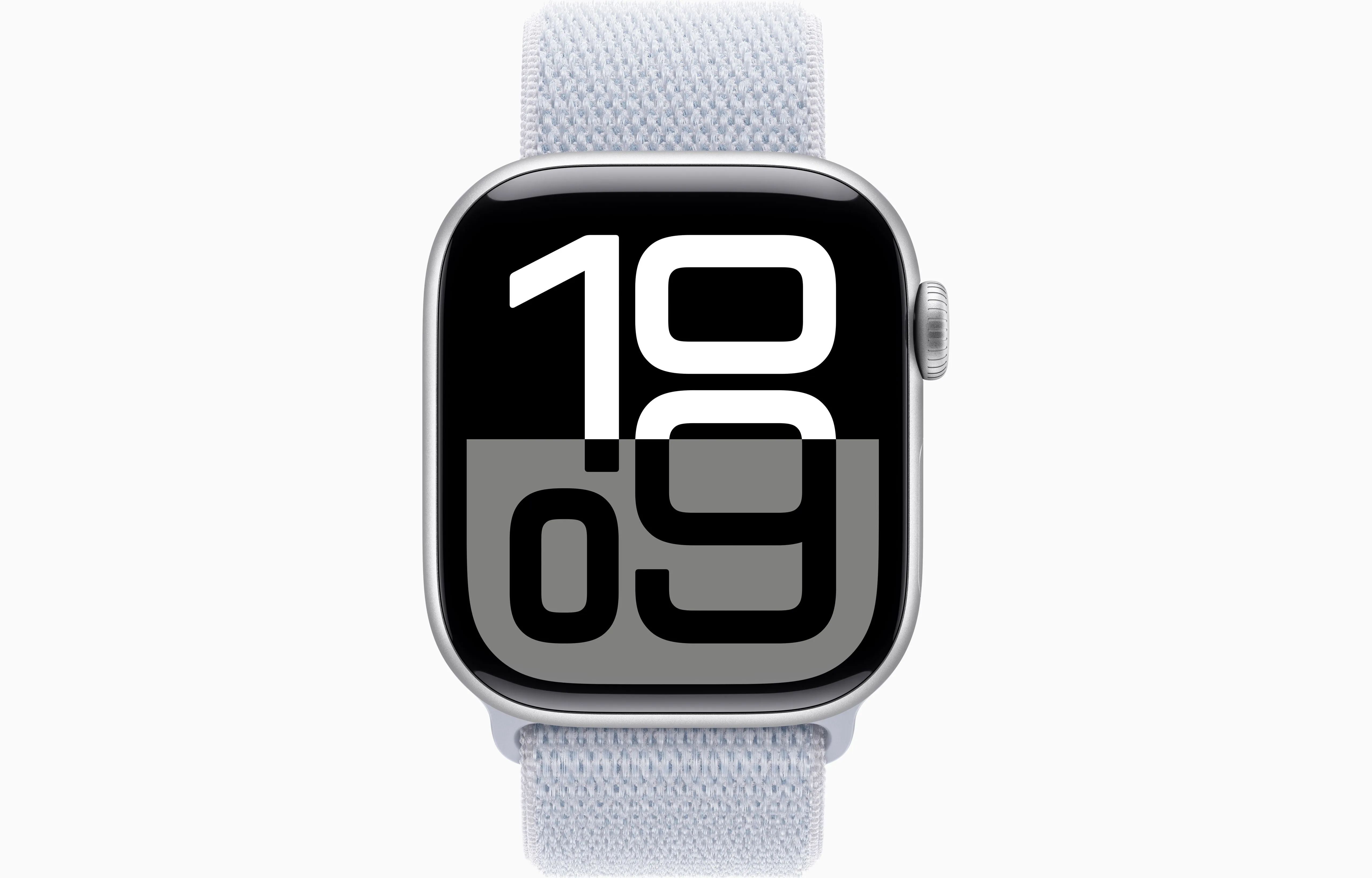 Apple Watch Series 10 GPS 42Mm Silver Aluminium Case, Blue Cloud Sport Loop