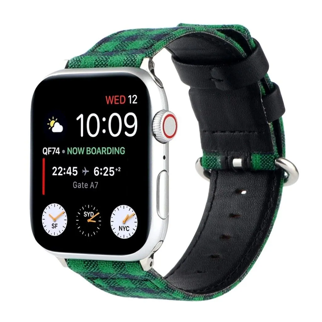 Apple Watch Series 6 / 5 40mm plaid nylon watch band - Black / Green