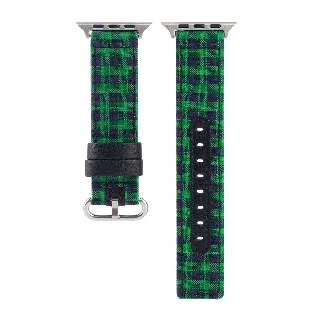 Apple Watch Series 6 / 5 40mm plaid nylon watch band - Black / Green