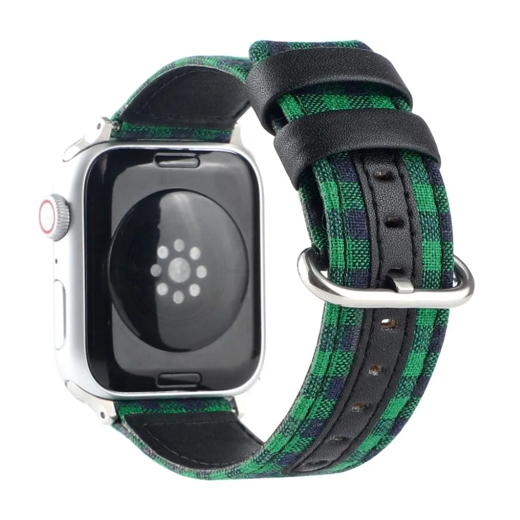 Apple Watch Series 6 / 5 40mm plaid nylon watch band - Black / Green