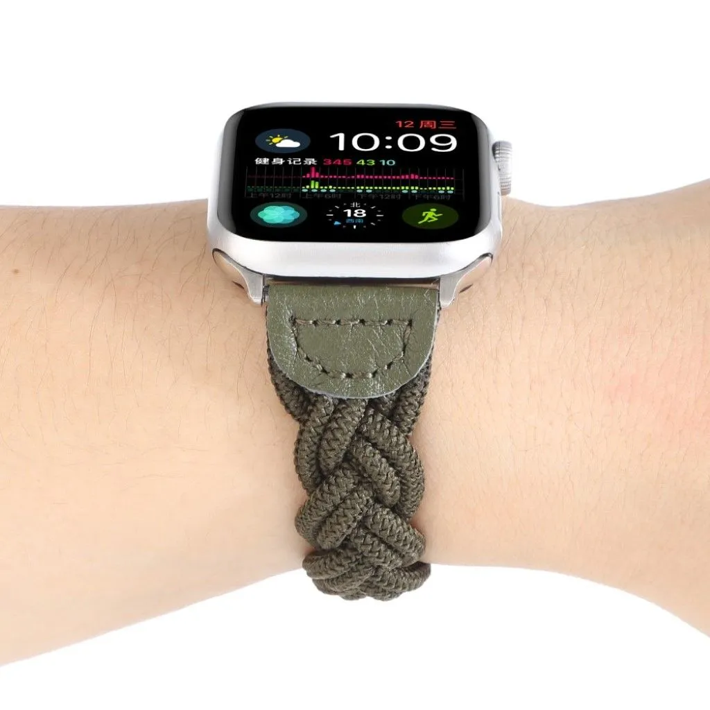 Apple Watch Series 6 / 5 44mm woven braid watch band - Army Green