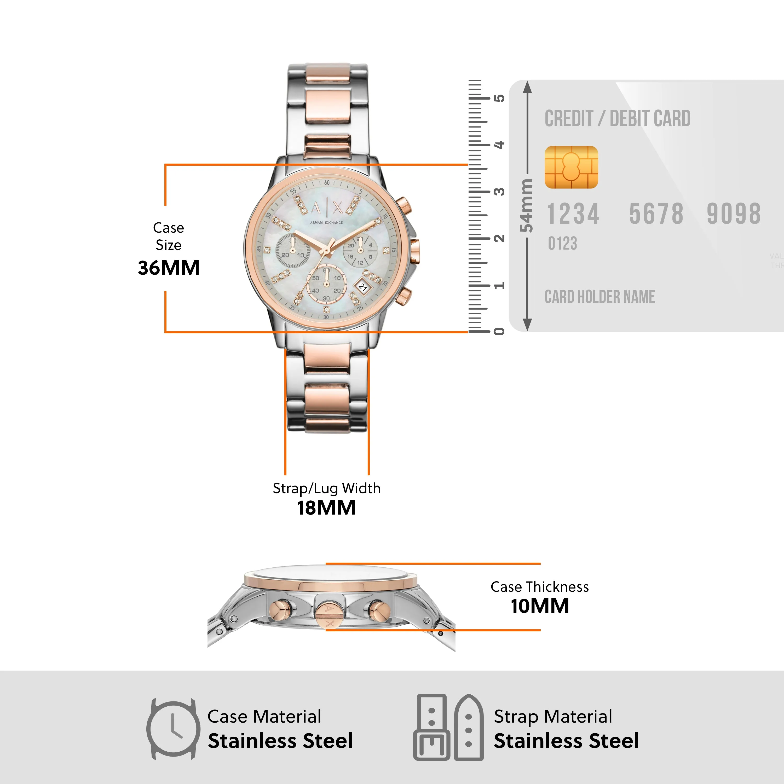 Armani Opulent Two-Tone Chronograph with Silver Dial AX4331