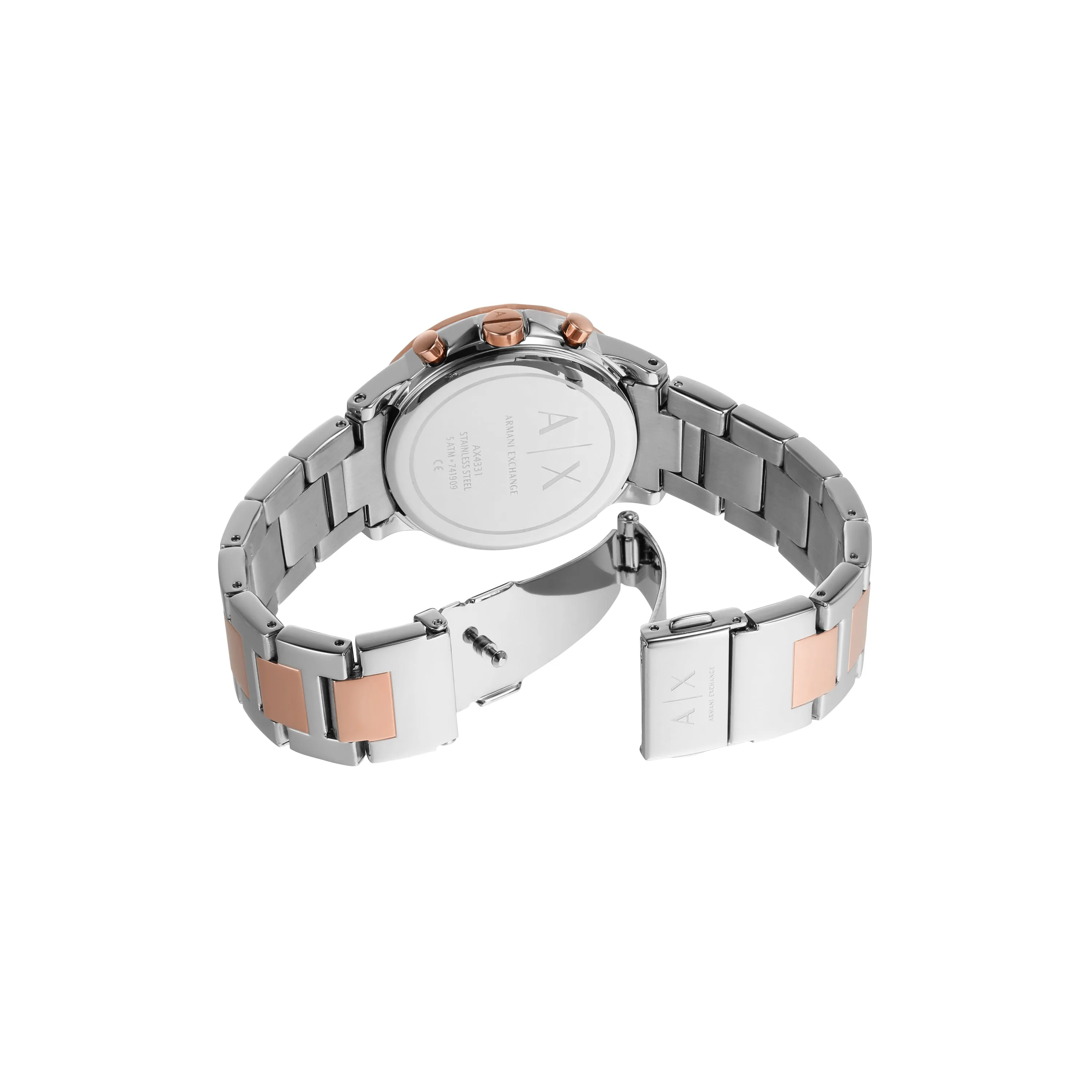 Armani Opulent Two-Tone Chronograph with Silver Dial AX4331