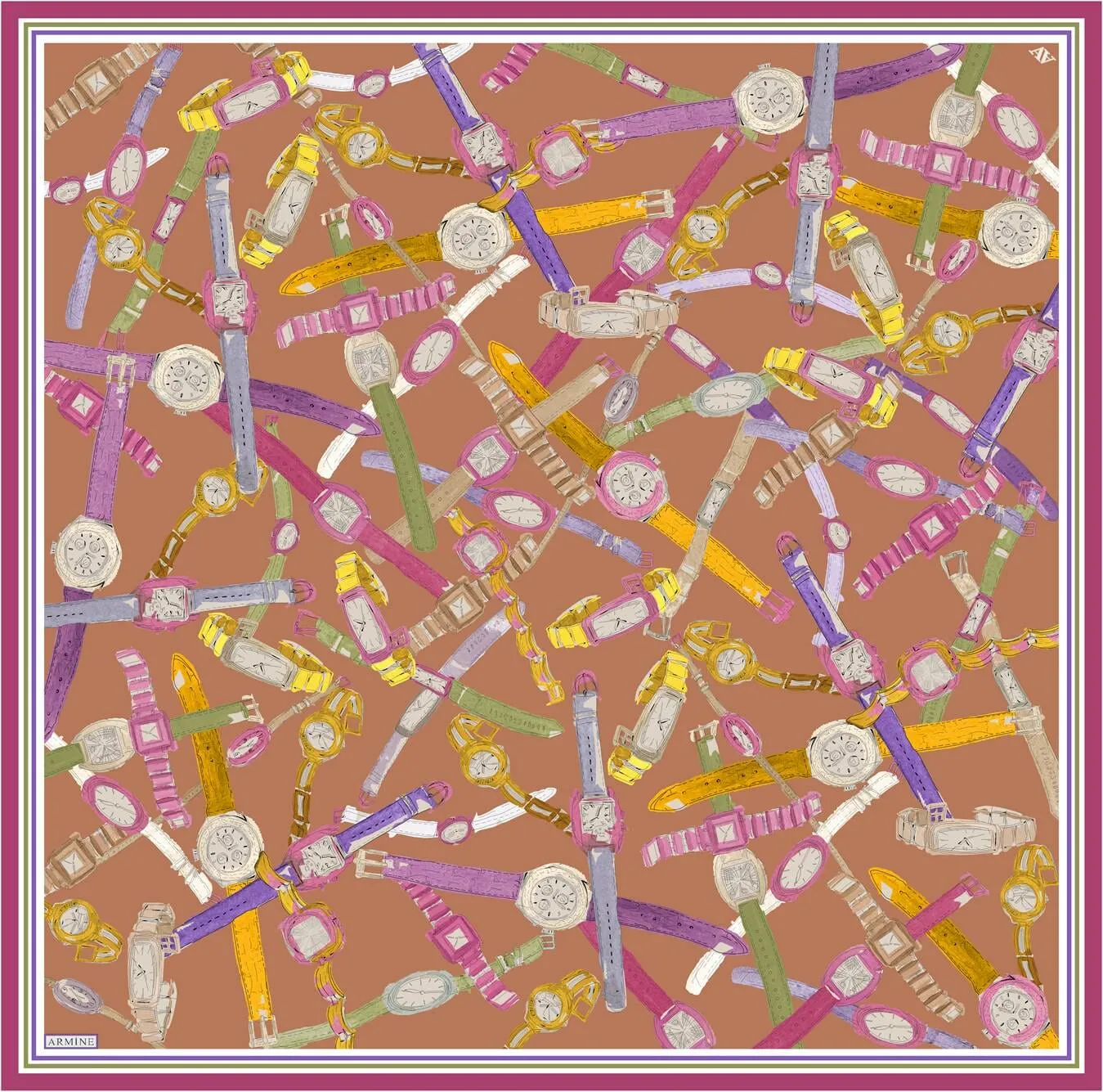 Armine Timepiece Classic Silk Scarf #4