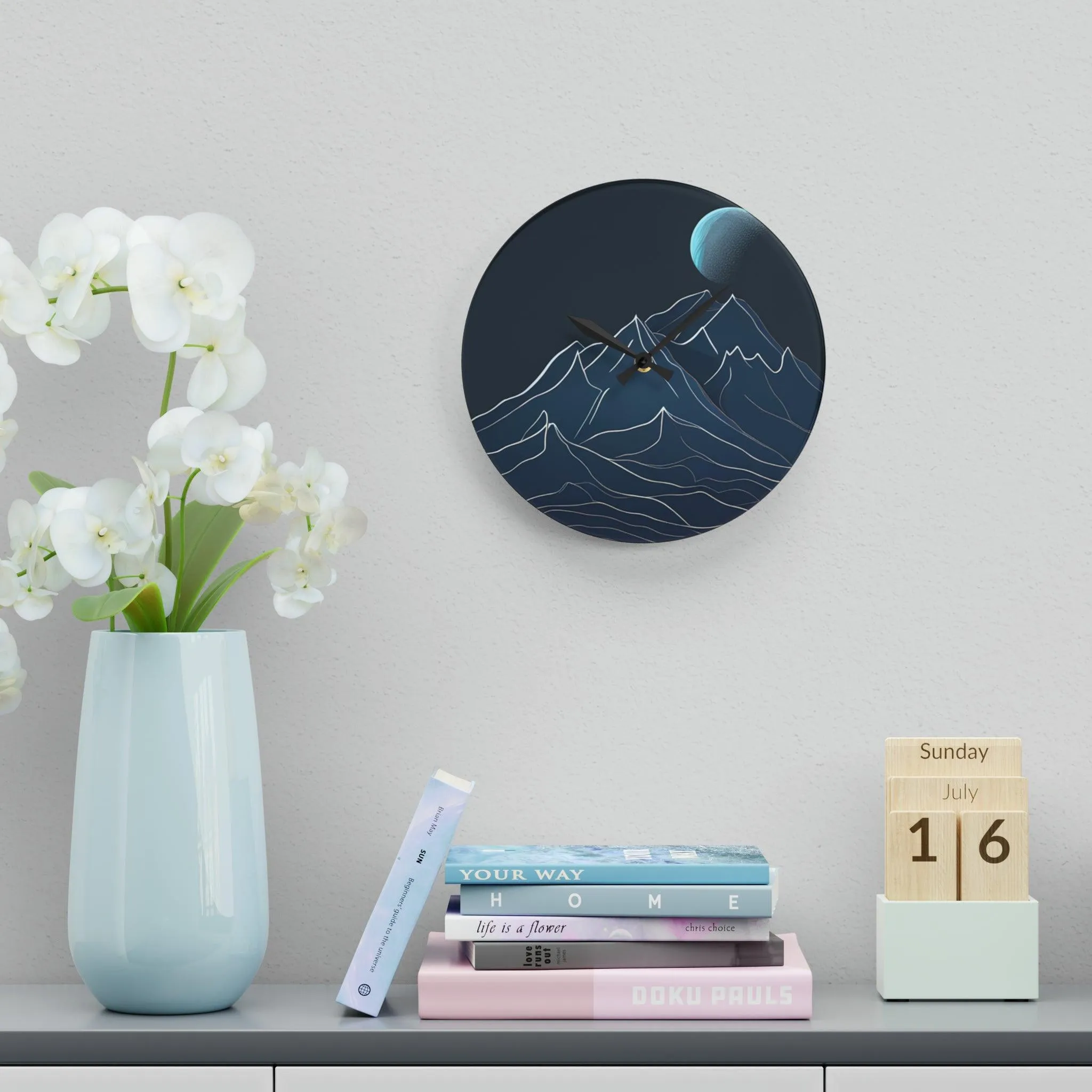 Artistic Mountain Elegance Clock with Premium Craftsmanship and Vivid Imagery