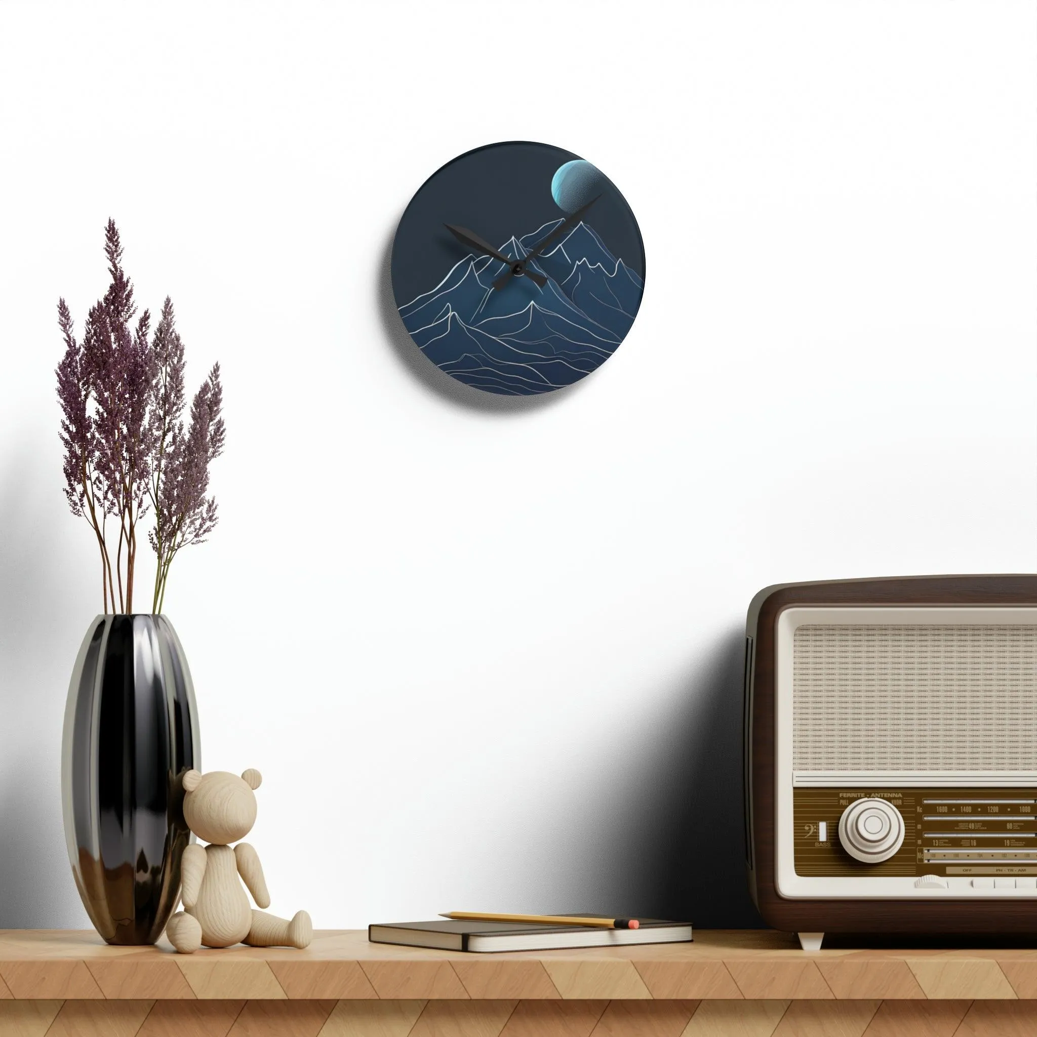 Artistic Mountain Elegance Clock with Premium Craftsmanship and Vivid Imagery
