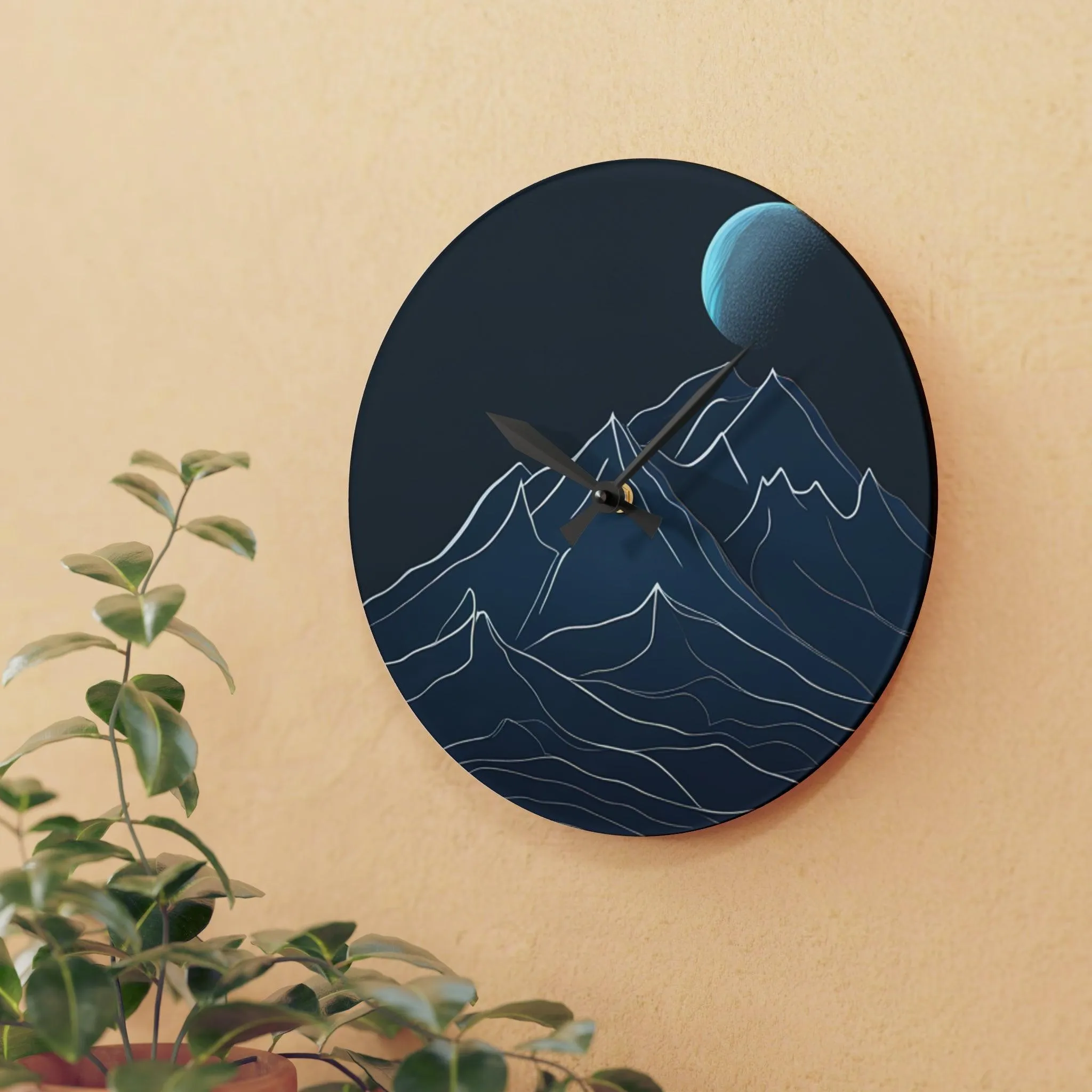 Artistic Mountain Elegance Clock with Premium Craftsmanship and Vivid Imagery