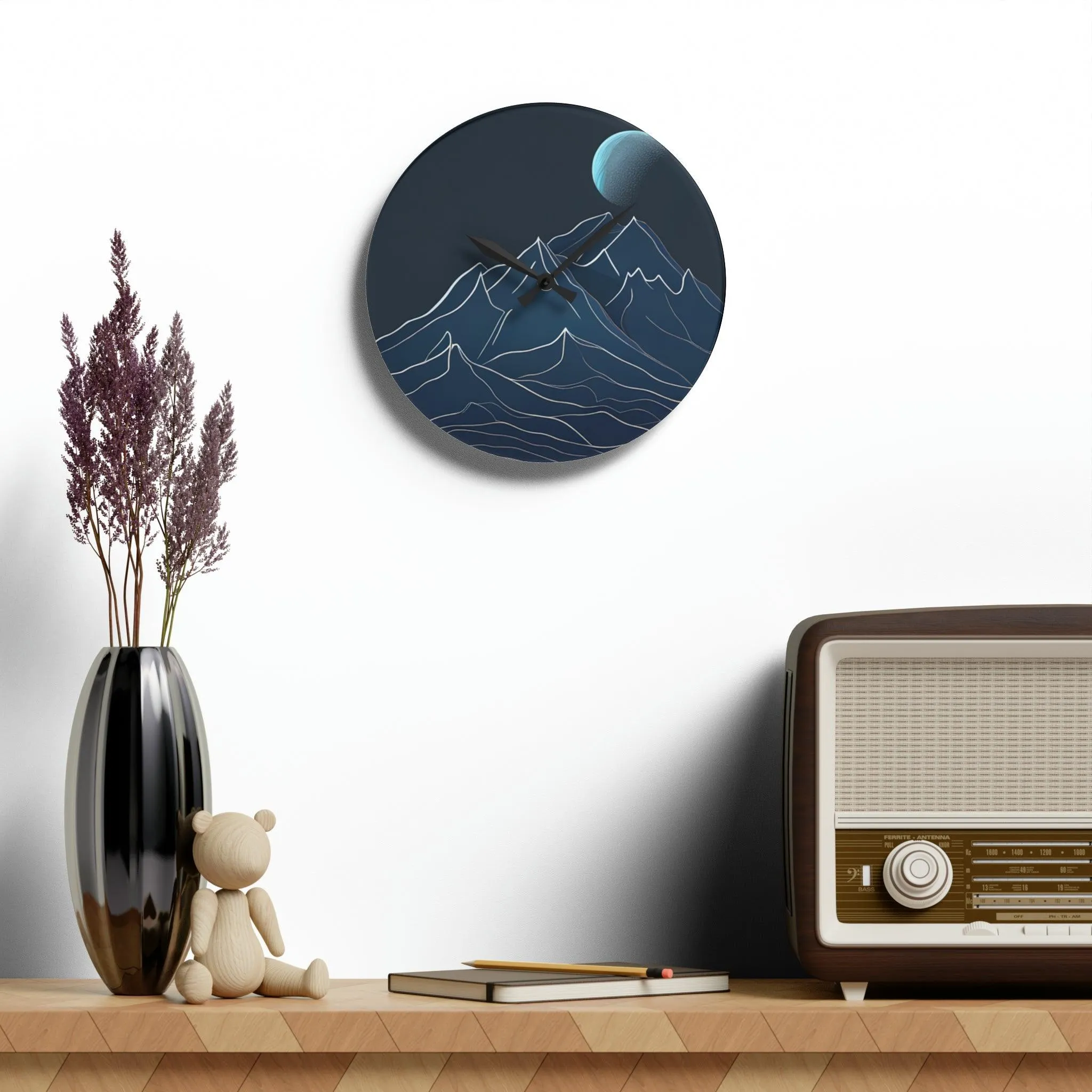 Artistic Mountain Elegance Clock with Premium Craftsmanship and Vivid Imagery