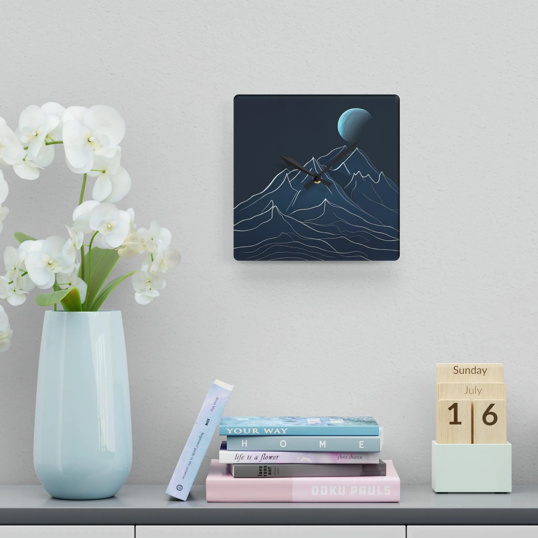 Artistic Mountain Elegance Clock with Premium Craftsmanship and Vivid Imagery