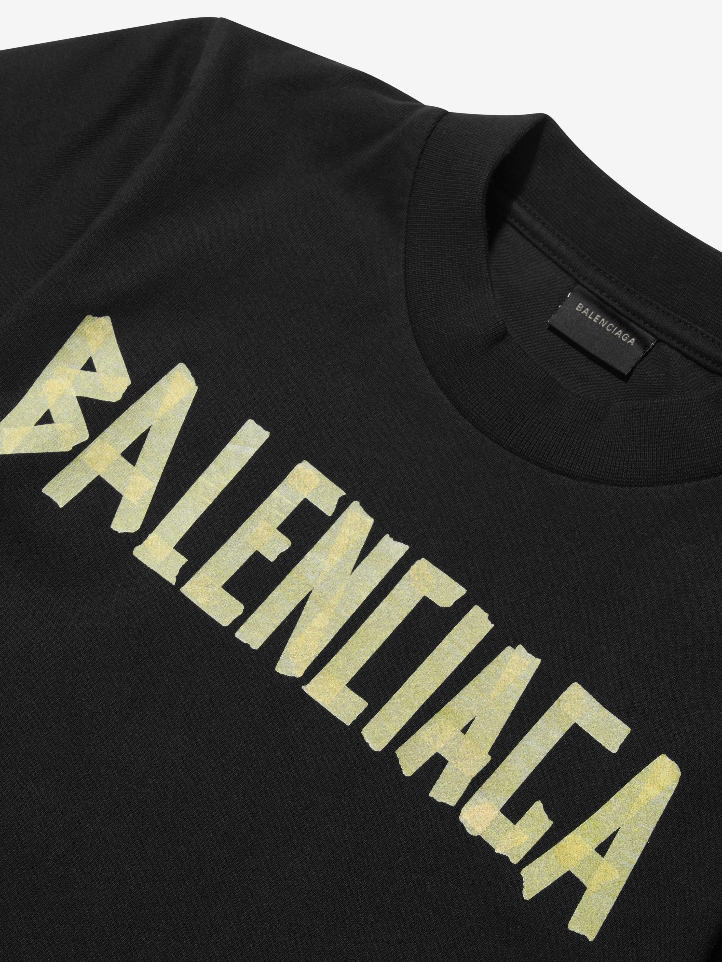 Balenciaga Kids Logo T-Shirt in Black