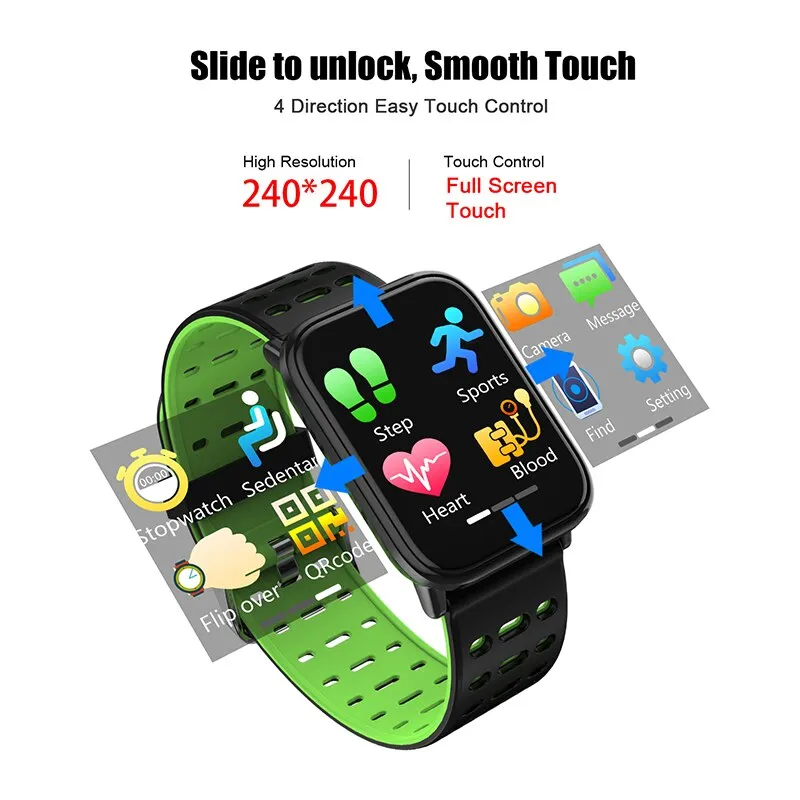 BINSSAW  T6 New Smart Watch Men Women Heart Rate Monitor Blood Pressure Fitness Tracker Smartwatch Sport Watch for ios android