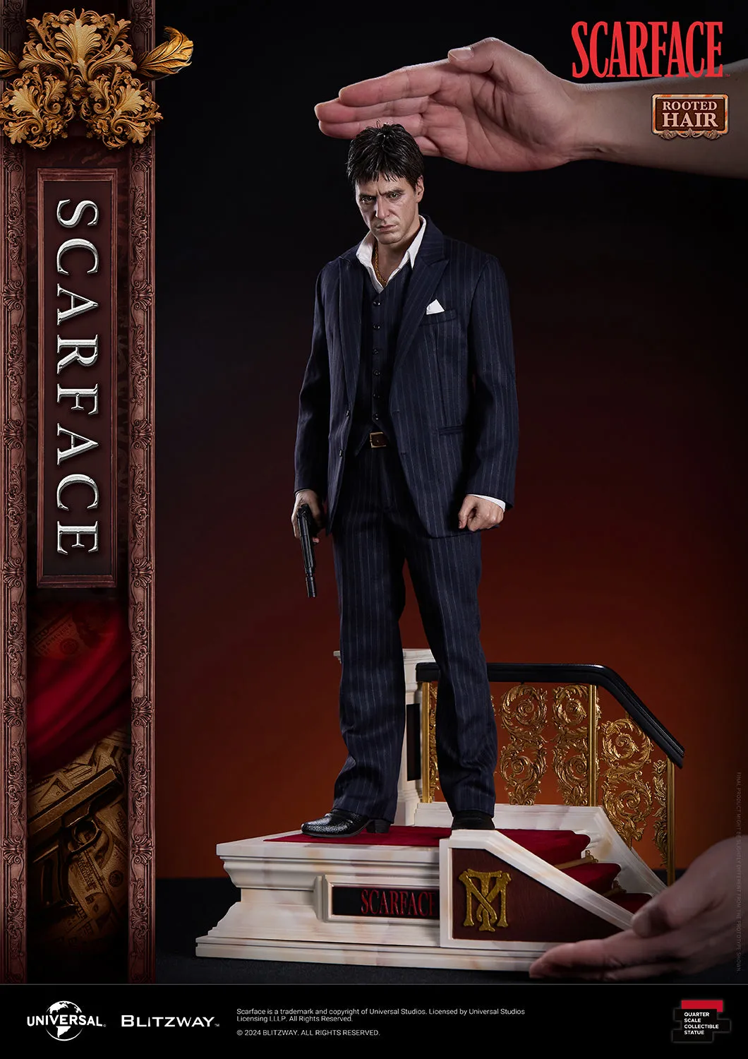BLITZWAY 1/4 SCARFACE ROOTED HAIR VERSION 1/4 SCALE STATUE (PRE-ORDER)