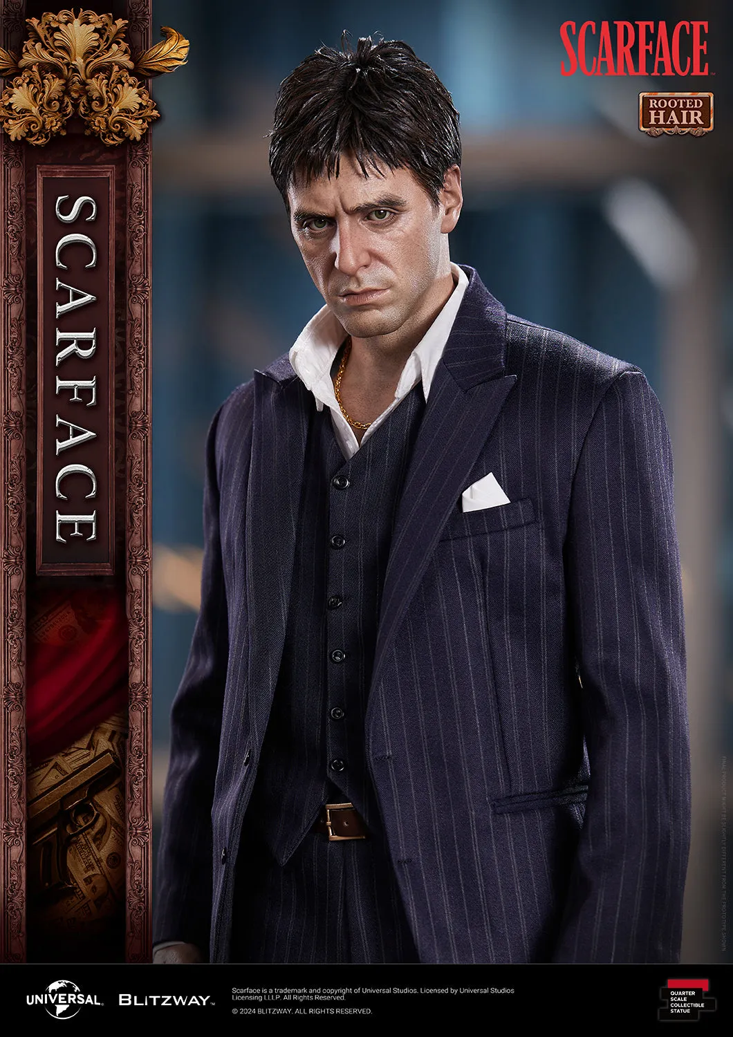 BLITZWAY 1/4 SCARFACE ROOTED HAIR VERSION 1/4 SCALE STATUE (PRE-ORDER)