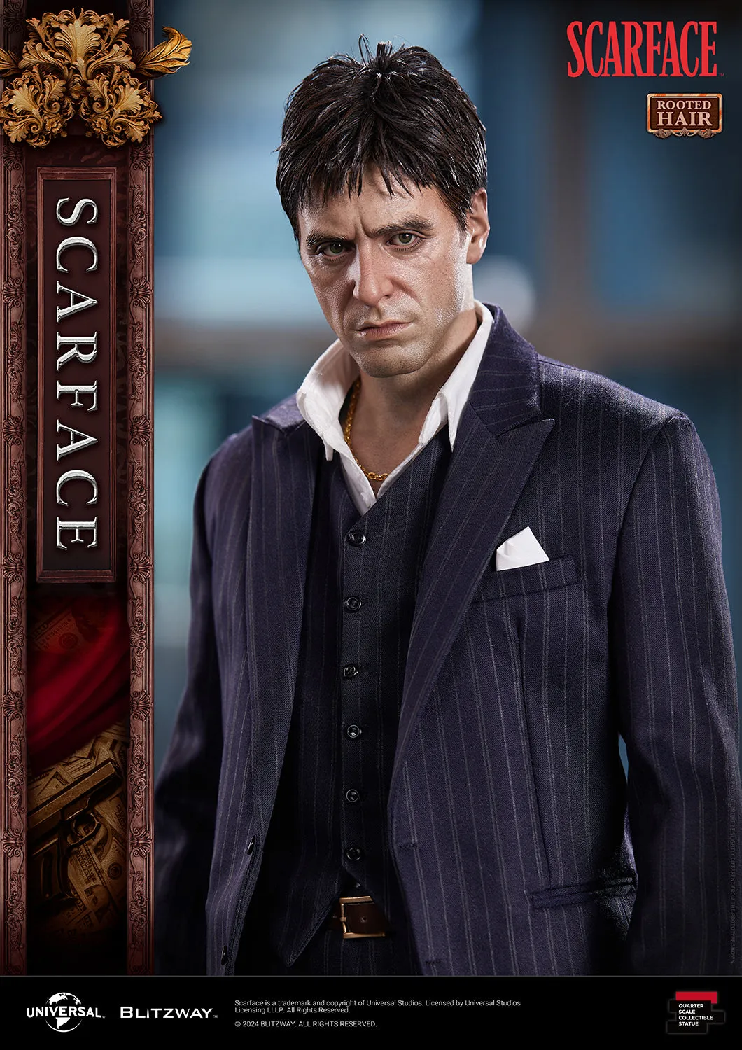 BLITZWAY 1/4 SCARFACE ROOTED HAIR VERSION 1/4 SCALE STATUE (PRE-ORDER)