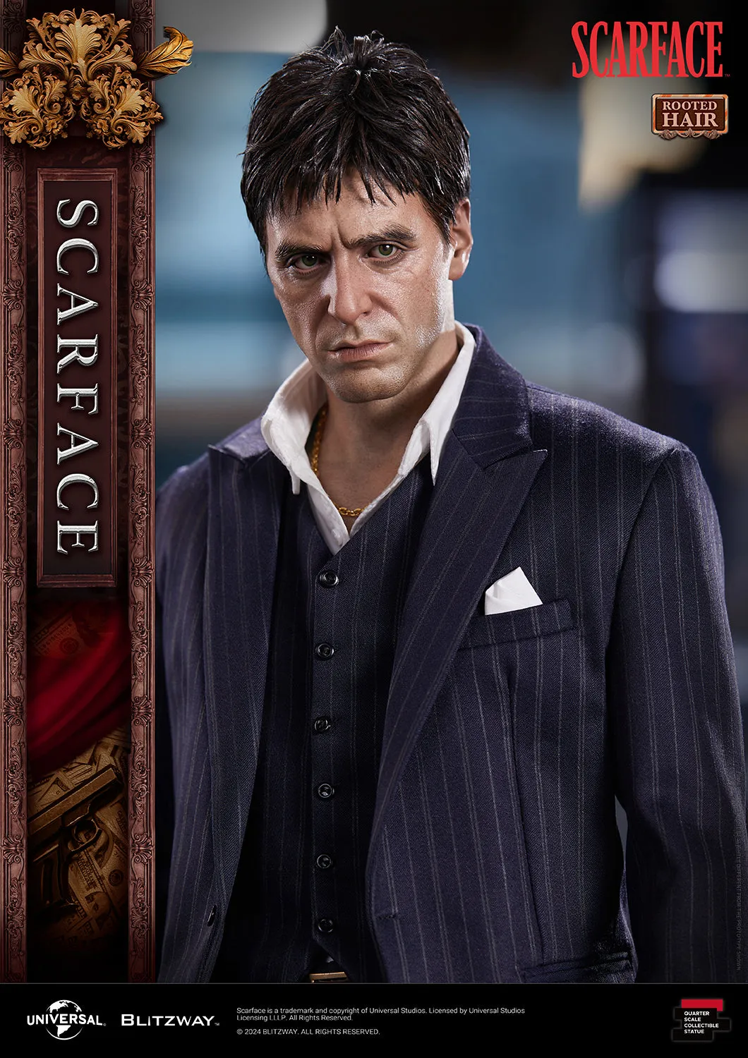 BLITZWAY 1/4 SCARFACE ROOTED HAIR VERSION 1/4 SCALE STATUE (PRE-ORDER)