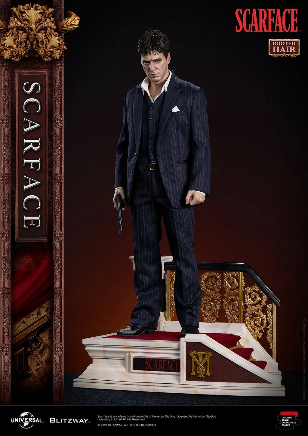 BLITZWAY - Scarface: Tony Montana Rooted Hair Version 1:4 Scale Statue