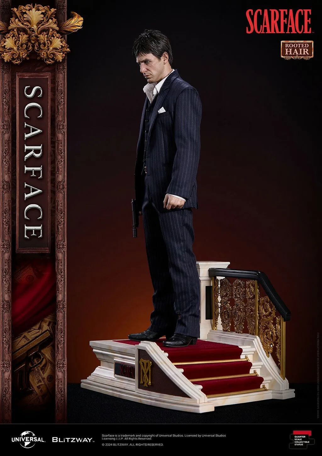 BLITZWAY - Scarface: Tony Montana Rooted Hair Version 1:4 Scale Statue