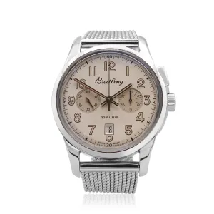 Breitling 43mm Transocean Mechanical Chronograph Steel Watch