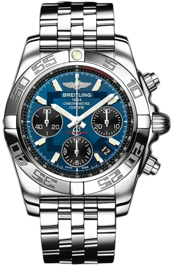 BRT Watch ChronoMT 41 Blackeye Blue Pilot Steel Bracelet D