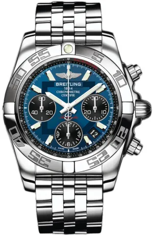 BRT Watch ChronoMT 41 Blackeye Blue Pilot Steel Bracelet D