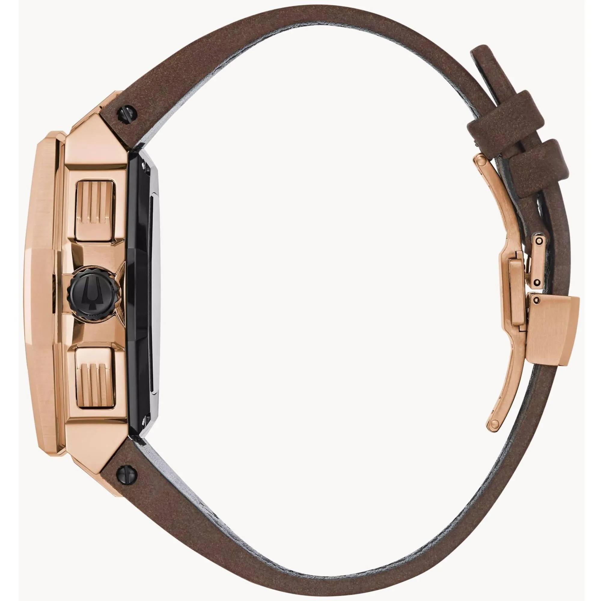 Bulova Men's Watch - Precisionist X Chronograph Grey and Rose Gold Dial Strap | 98B356
