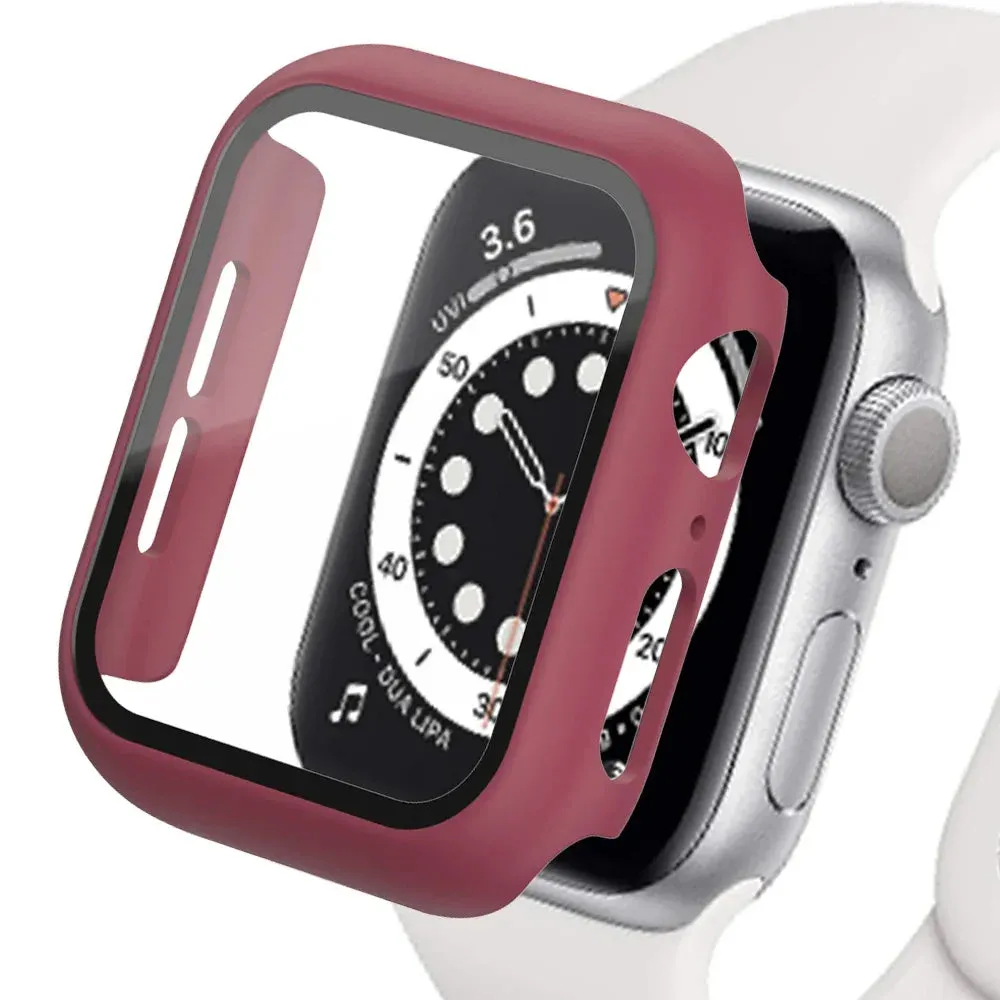 Bumper Cover Case with Tempered Glass For Apple Watch serie 9 4 5 6 SE 7 8 - 45mm 41mm 44mm 40mm 42mm