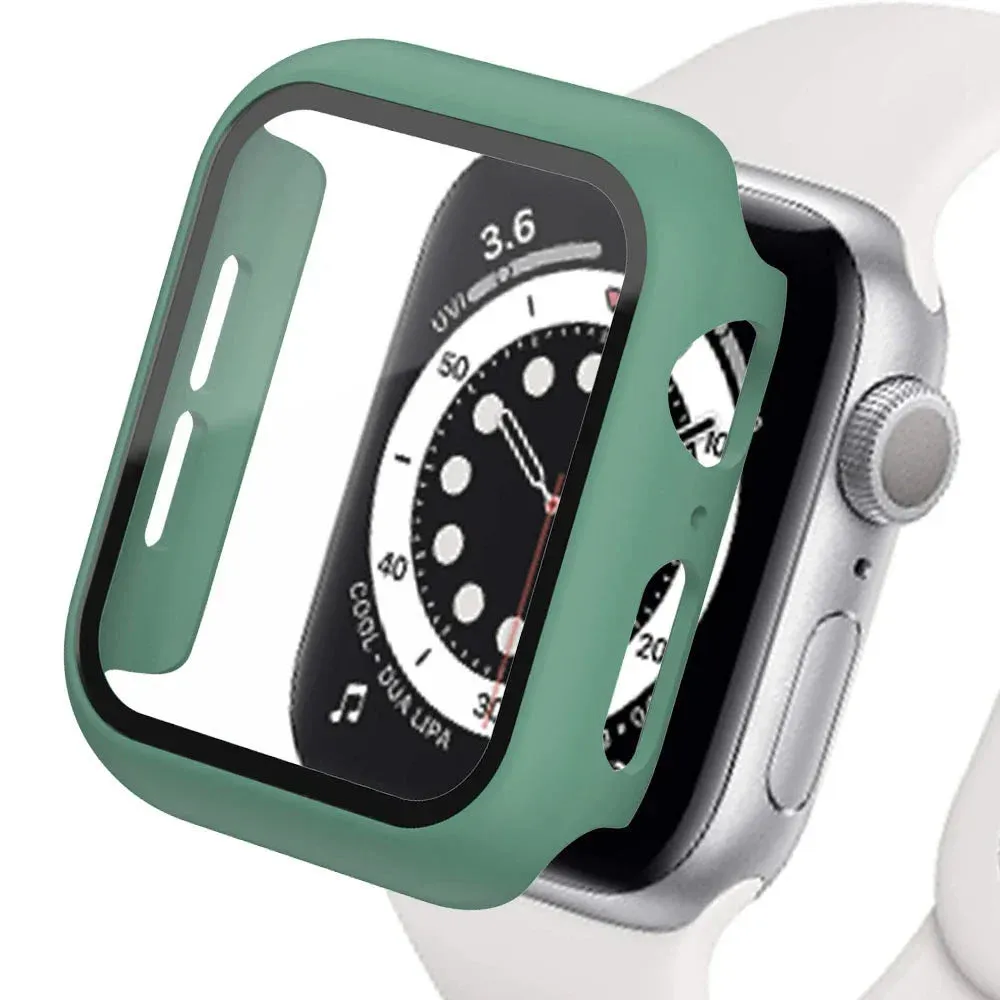 Bumper Cover Case with Tempered Glass For Apple Watch serie 9 4 5 6 SE 7 8 - 45mm 41mm 44mm 40mm 42mm