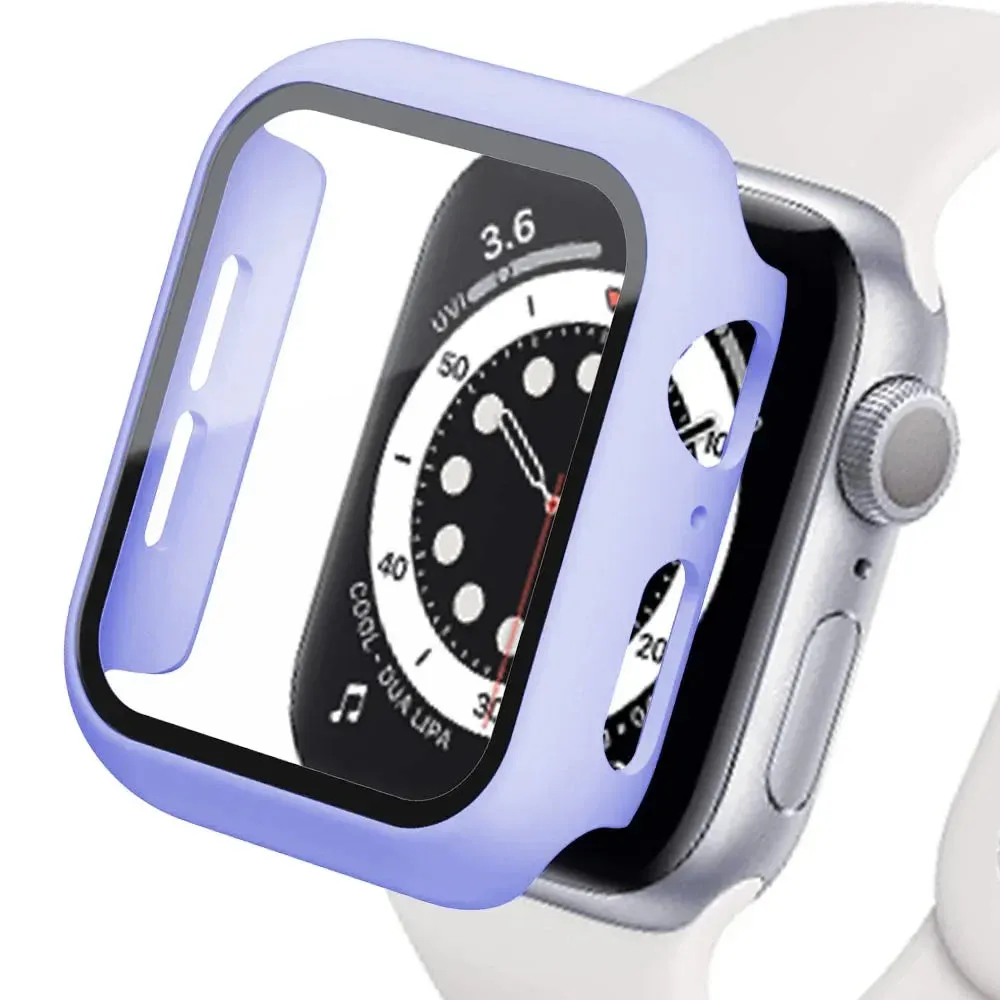 Bumper Cover Case with Tempered Glass For Apple Watch serie 9 4 5 6 SE 7 8 - 45mm 41mm 44mm 40mm 42mm