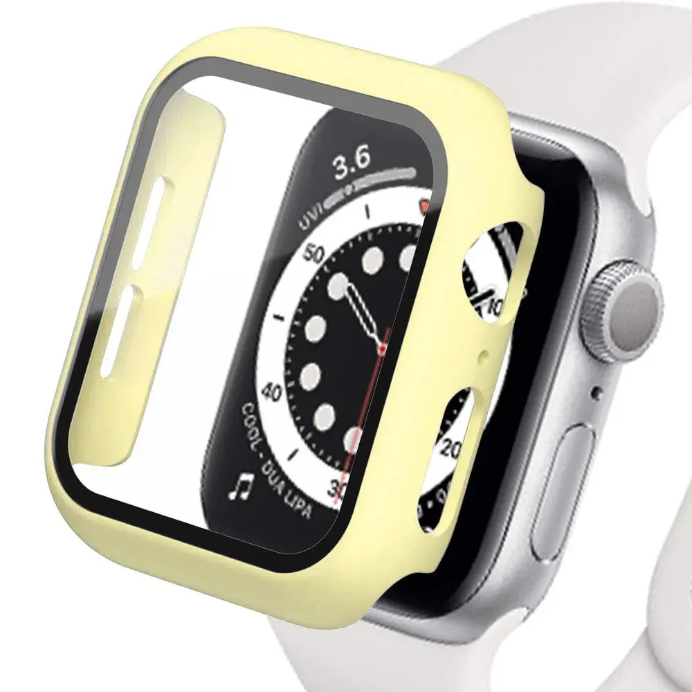Bumper Cover Case with Tempered Glass For Apple Watch serie 9 4 5 6 SE 7 8 - 45mm 41mm 44mm 40mm 42mm