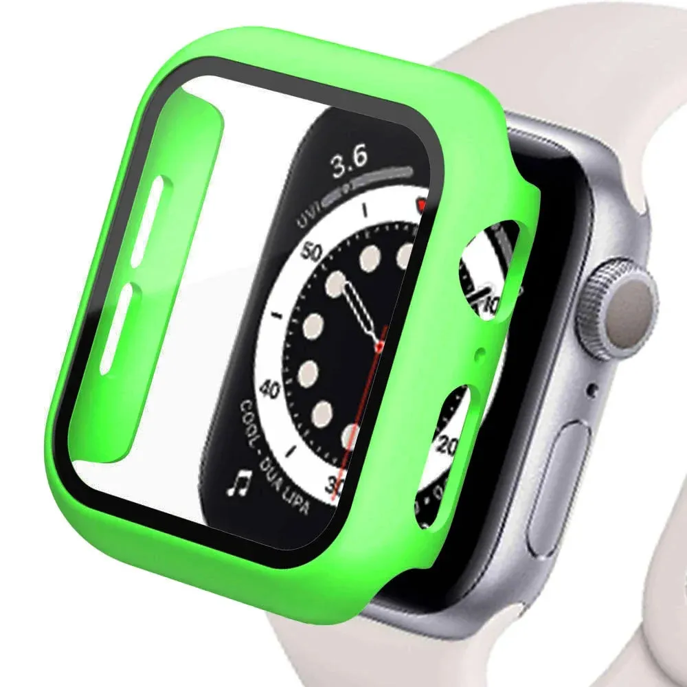 Bumper Cover Case with Tempered Glass For Apple Watch serie 9 4 5 6 SE 7 8 - 45mm 41mm 44mm 40mm 42mm